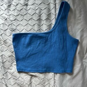 shein one shoulder ribbed cotton crop top